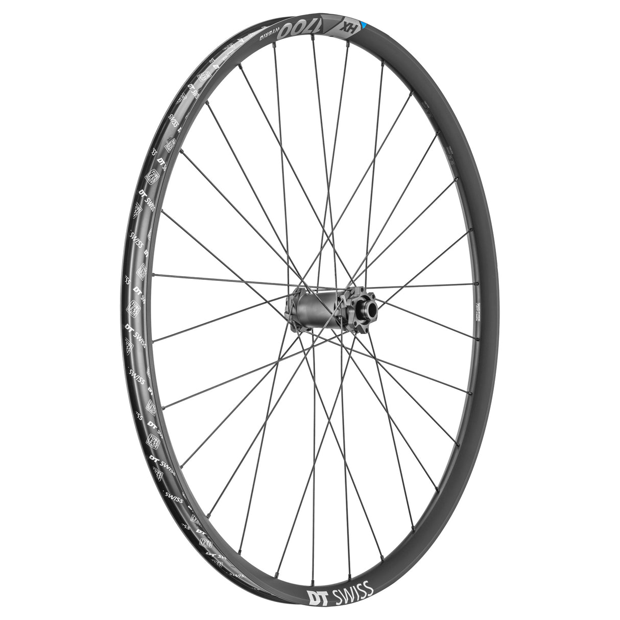 Roată față DT Swiss HX 1700 SPLINE 27.5" | lățime internă jantă 30 mm | axă trecătoare Boost 15x110 mm | 6 șuruburi