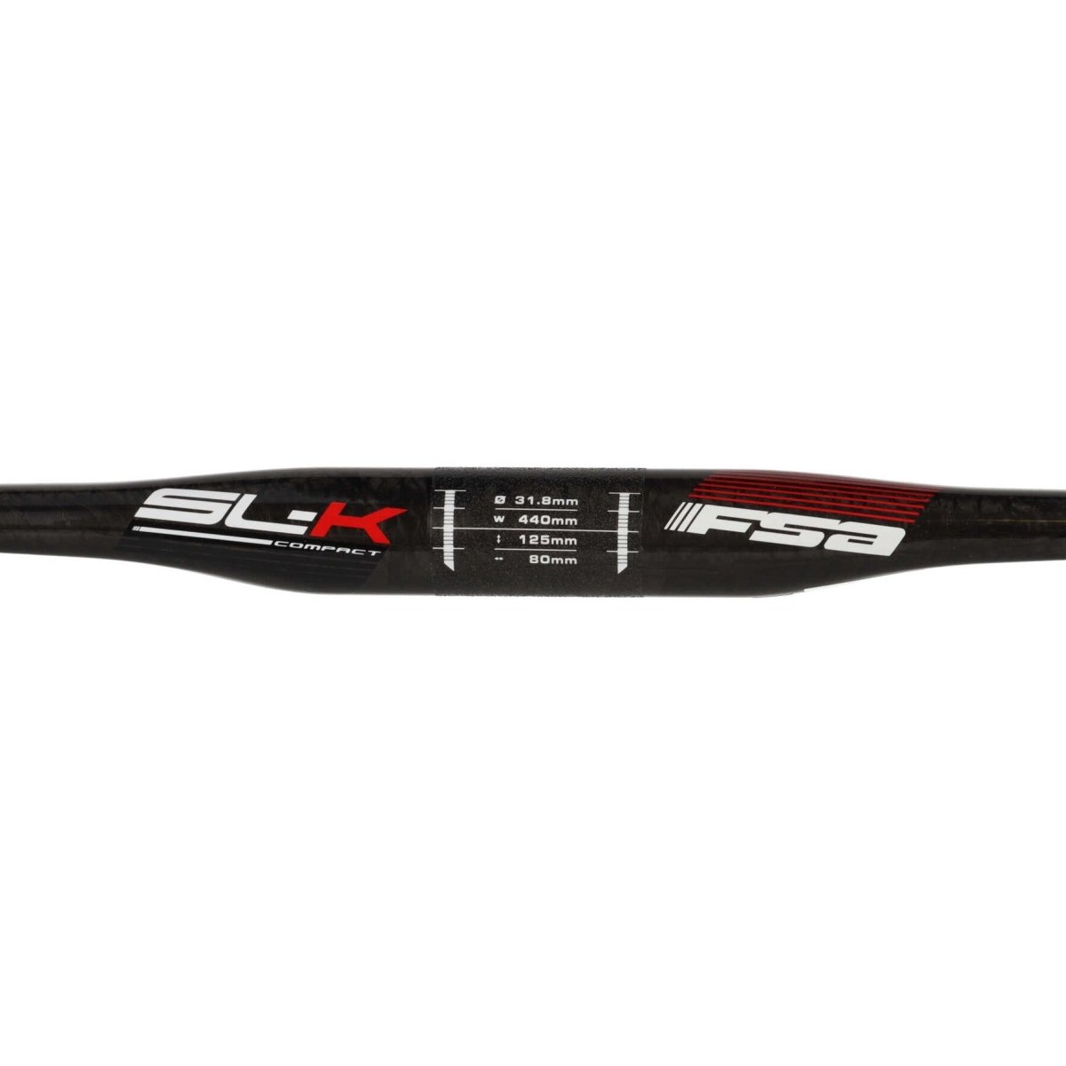 FSA SL - K Carbon Rennradlenker | 31,8 mm Klemmung | 440 mm Breite | schwarz/rot | Compact - RAAAD.de