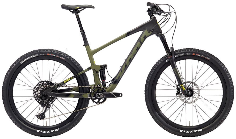 Kona Hei Hei Trail CR Carbon Rahmen 27,5" | MTB Trail Fully 140 mm | Olive | Modell 2018 | Größe XS - RAAAD.de