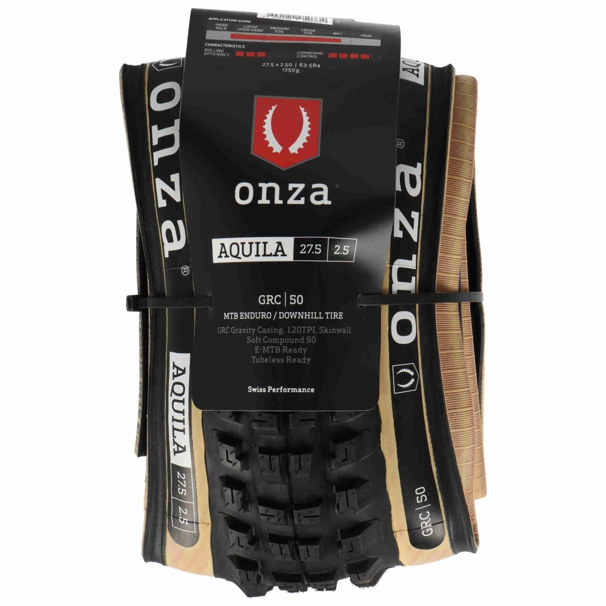 Onza Aquila 27.5 x 2,50" GRC 120TPI Soft Compound 50 Tubless Ready Faltreifen Skinwall - RAAAD.de