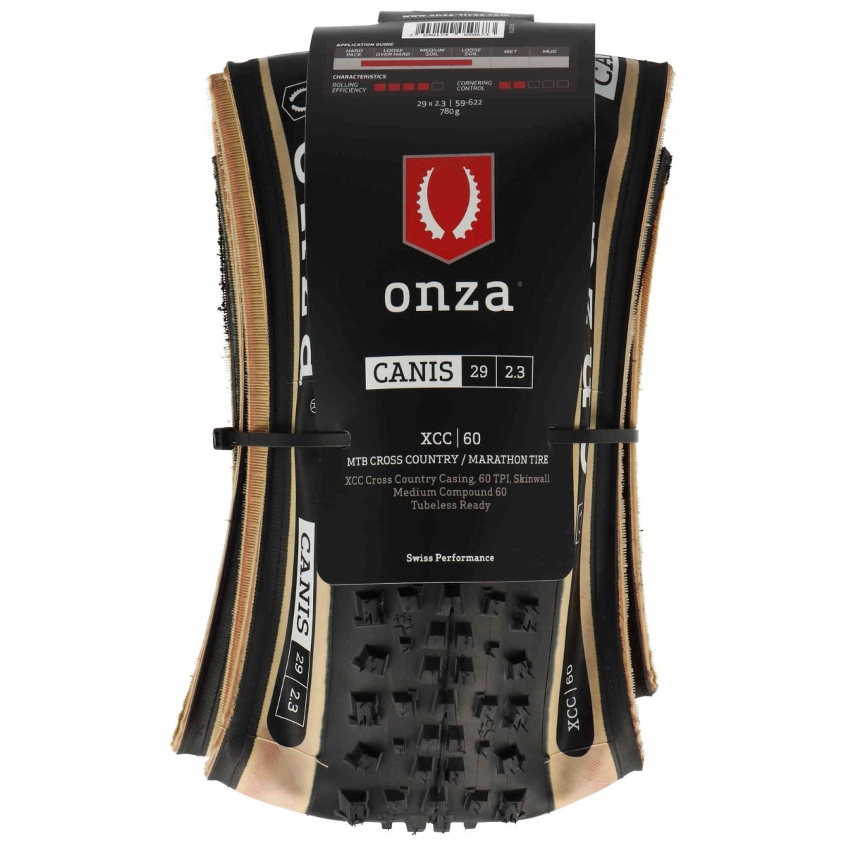 Onza Canis 29 x 2,30" XCC 60TPI Medium Compound 60 Tubless Ready Faltreifen Skinwall - RAAAD.de
