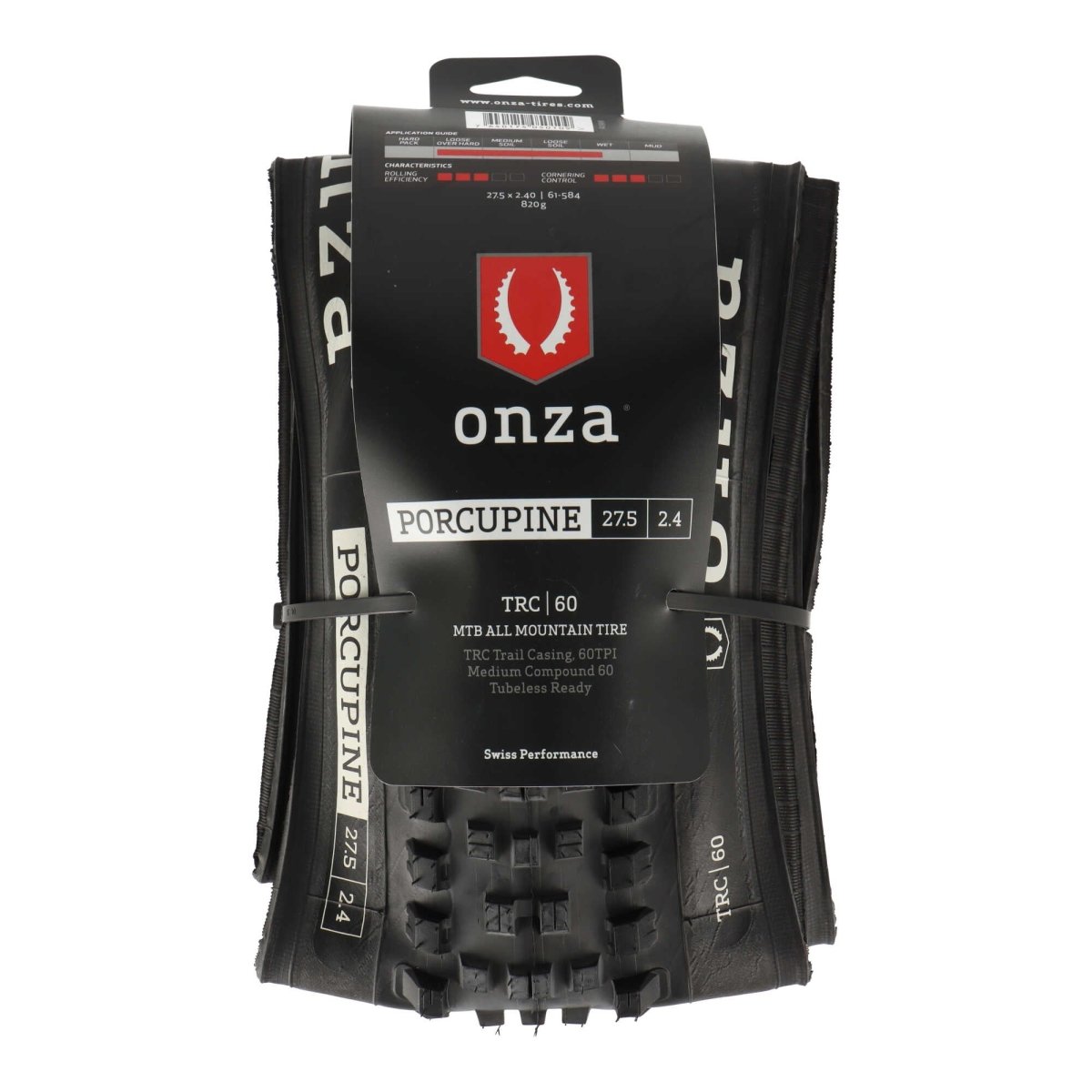 ONZA Porcupine 27,5 x 2,4" MTB Reifen | TRC 60 TPI | Tubeless Ready | Schwarz - RAAAD.de