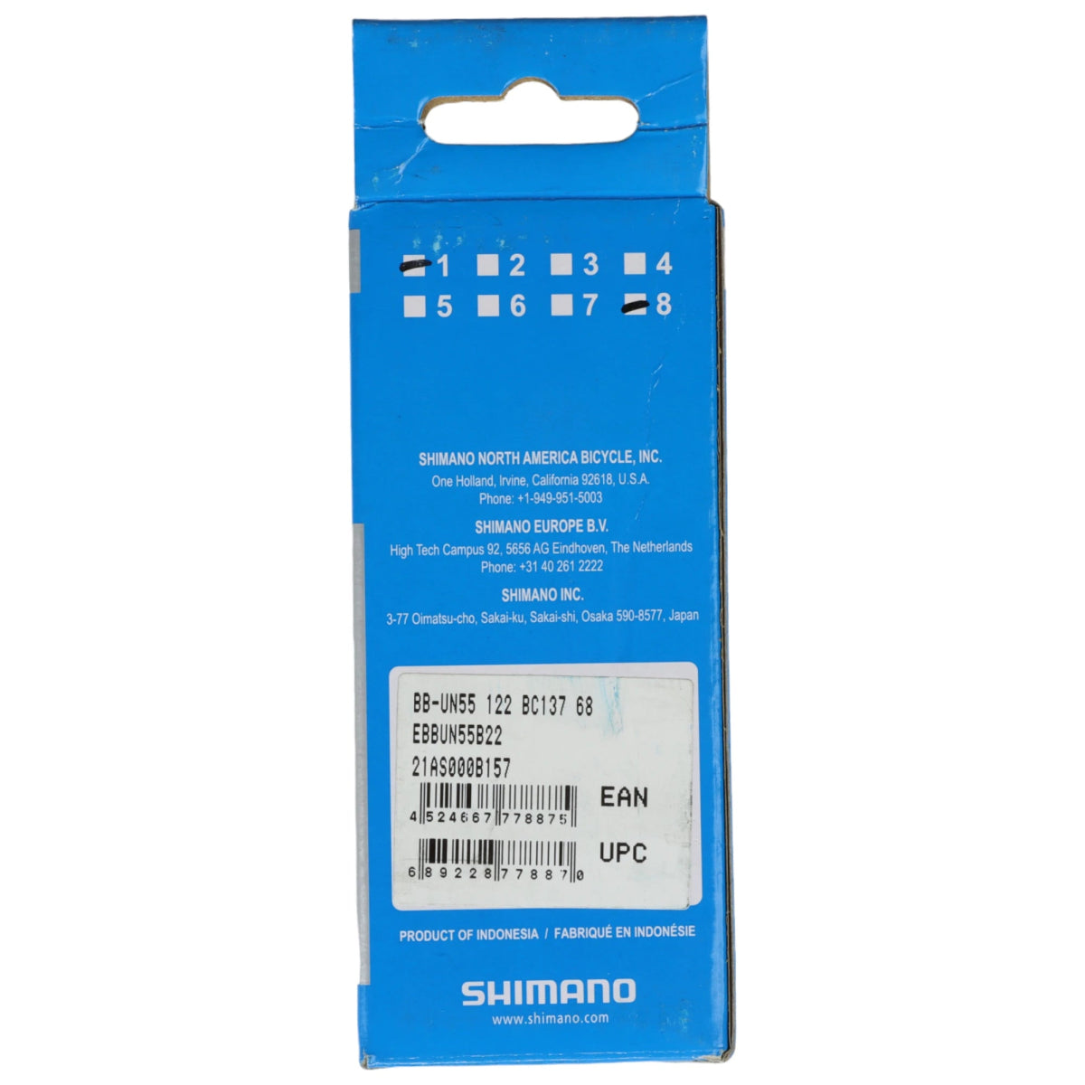 Shimano Vierkant Innenlager BB - UN55 Schalenbreite 68 mm Achslänge 122.5 mm - RAAAD.de