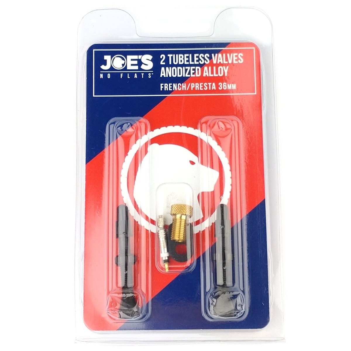 Joe's No Flats Tubeless Alu French/Presta Ventile (2 Stück) - schwarz - RAAAD.de