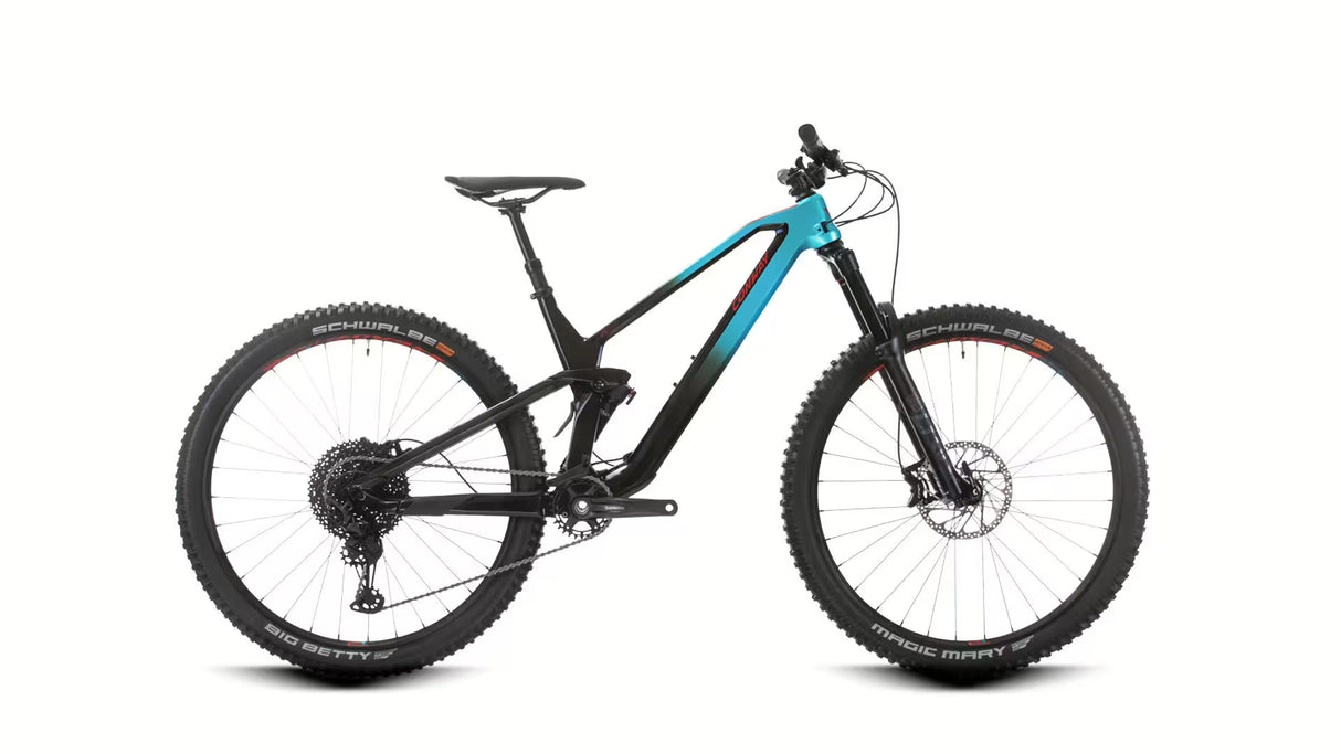 Conway WME 5.9 Carbon Fully 29" | Model 2024 | Shimano XT Mix 12 viteze | turcoaz decolorat / roșu