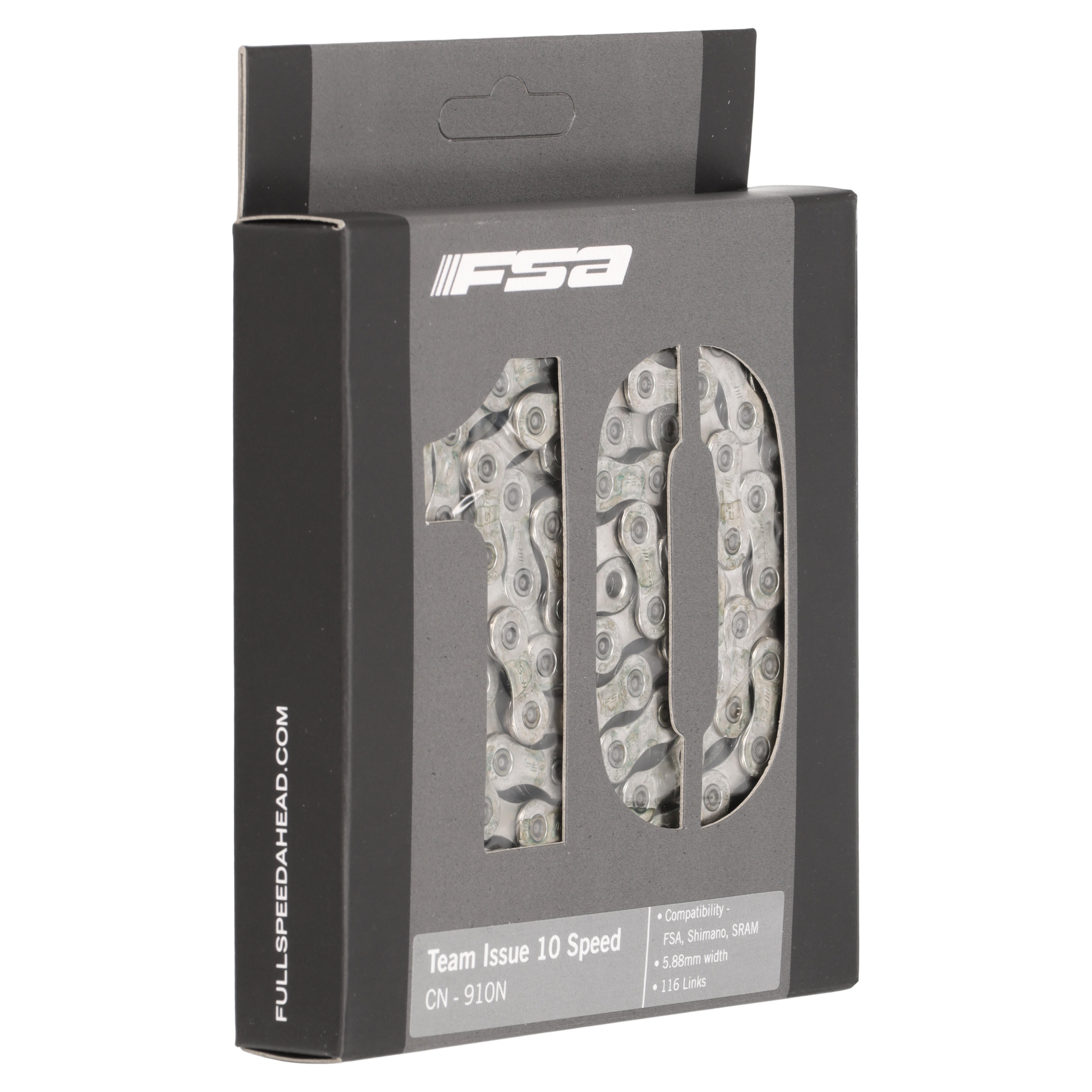 FSA Team Issue CN-910N Fahrradkette | 10-fach | 116 Glieder | Shimano / SRAM / FSA | Road & MTB