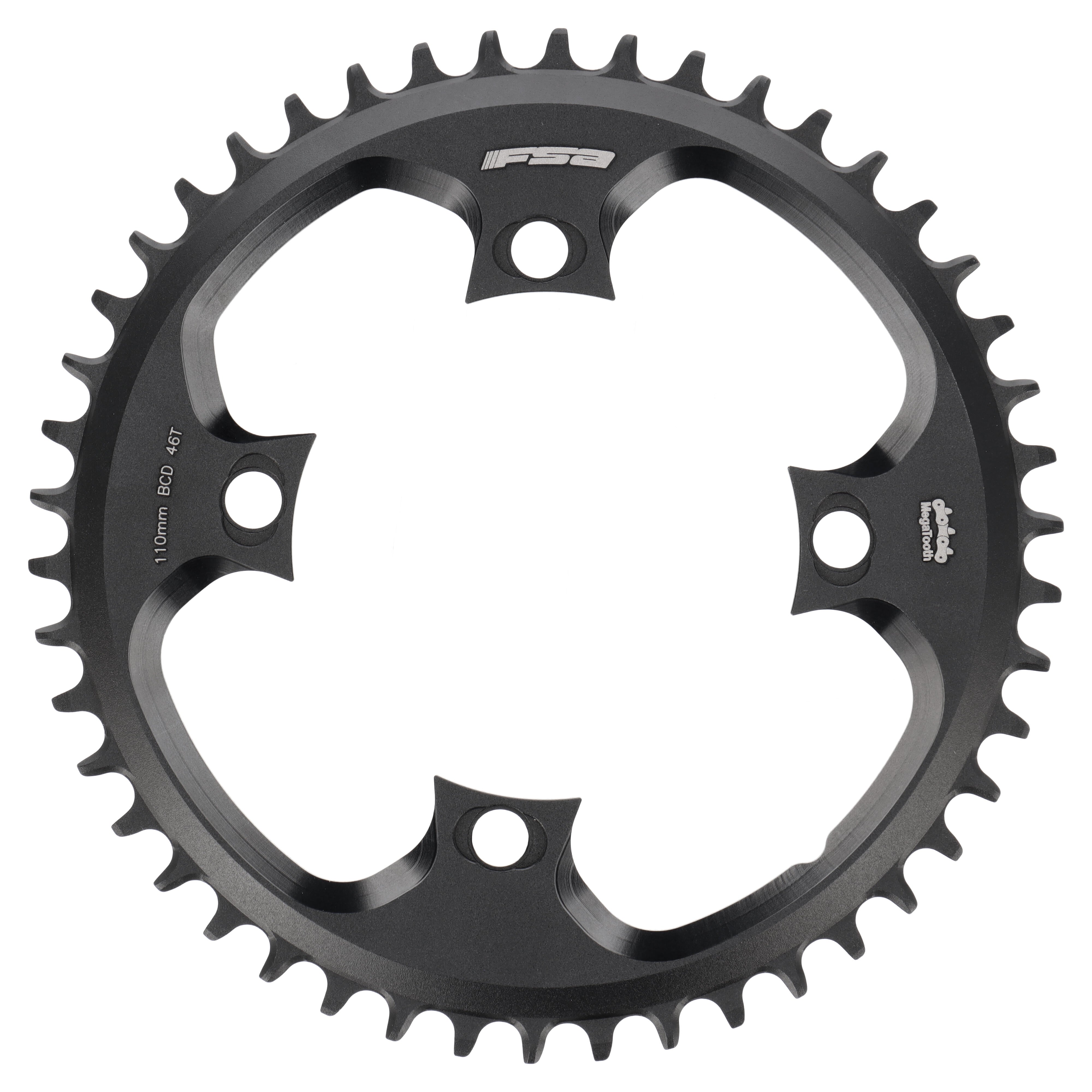 FSA Megatooth Kettenblatt | 46 Zähne | 1x11-fach | 110 mm BCD 4-Loch | Schwarz