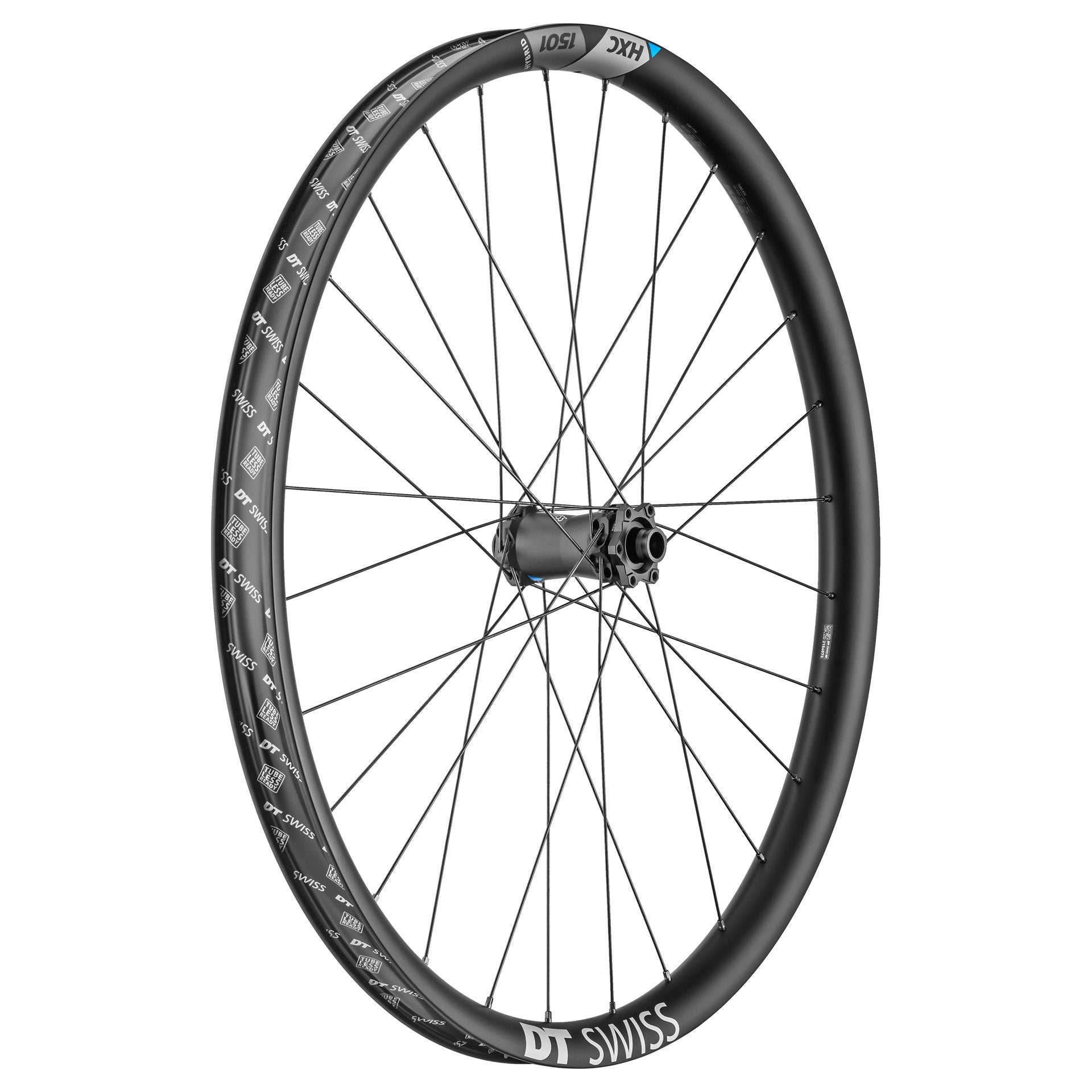 Roată față DT Swiss HXC 1501 SPLINE ONE 27.5" | lățime internă jantă 35 mm | axă trecătoare Boost 15x110 mm | 6 șuruburi