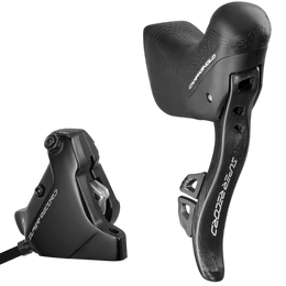 Manetă de frână/schimbător de viteze Campagnolo Super Record Wireless Ergopower dreapta | incl. etrier de frână spate cu montare plată | 12 viteze