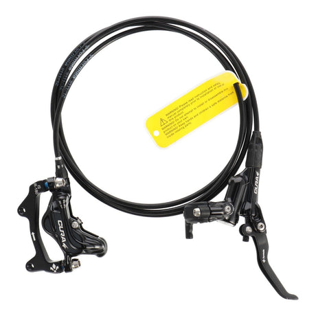 Formula Cura 4 Scheibenbremse | 4 - Kolben | beidseitig | schwarz glänzend | inkl. Beläge und IS Adapter | Leitung 2000 mm - RAAAD.de