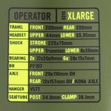 Kona Operator DL Rahmen 27,5" olive | MTB Downhill DH | Aluminium | Modell 2018 | Größe XL - RAAAD.de