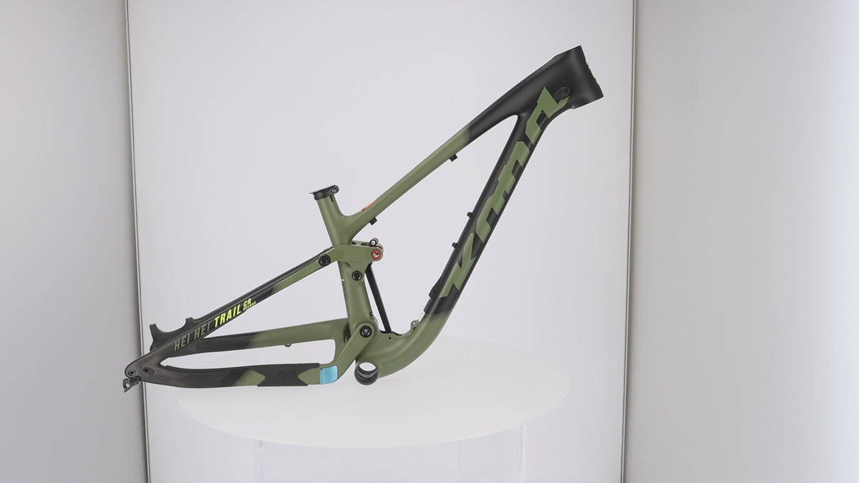 Cadru Kona Hei Hei Trail CR Carbon 27.5" | MTB Trail Full Suspension 140 mm | Verde Oliv | Model 2018 | Mărime XS