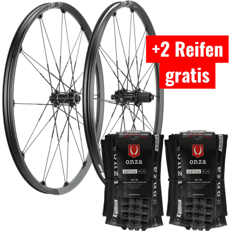 SET! Crankbrothers Iodine 2 Laufradsatz 29" + ONZA Aquila Reifen 29x2.50" | Boost 15x110 / 12x148 mm | 6 - Loch | Tubeless Ready | Shimano HG - RAAAD.de