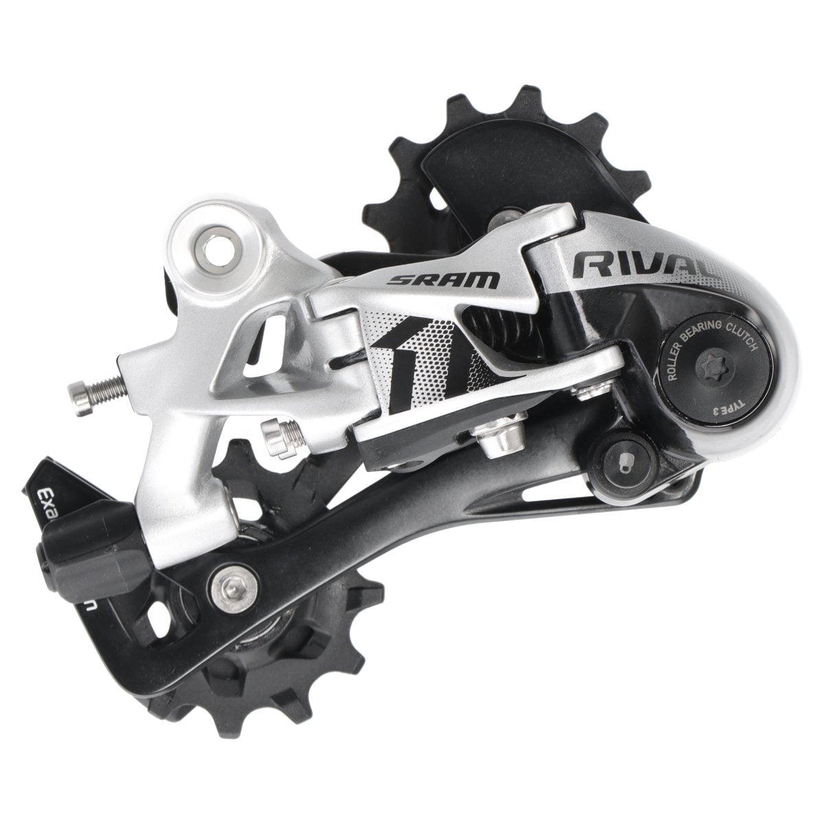 SRAM Rival 1 Schaltwerk | 11-fach | langer Käfig | Type 3.0 | 11-32 bis 10-42 | Schwarz/Silber - RAAAD.de