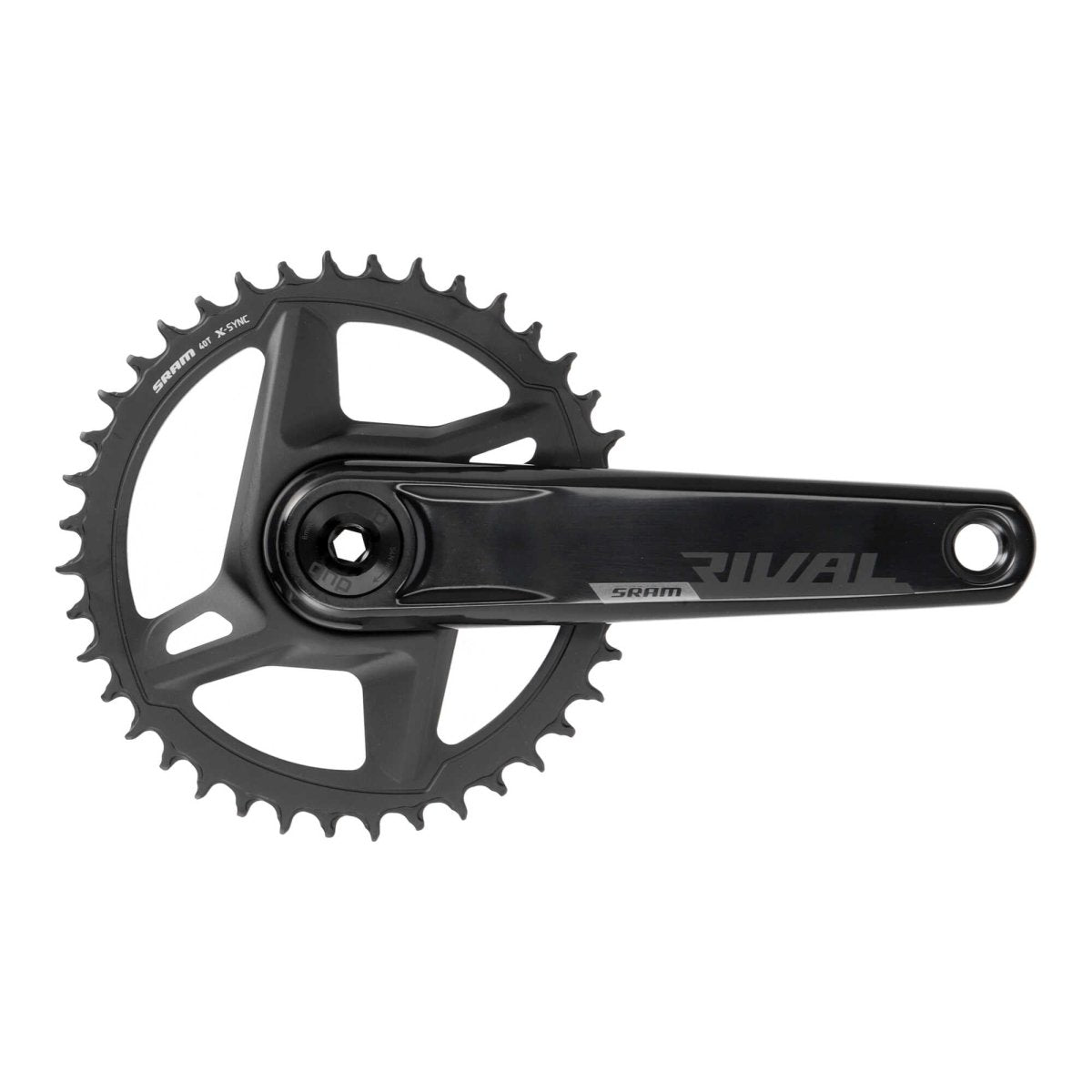 SRAM Rival Kurbel 1x12 - fach DUB Wide | 175 mm | Kettenblatt 40 Zähne | Rennrad / Gravel | schwarz - RAAAD.de