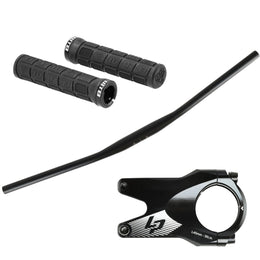 Set Cockpit TranzX / Lapierre / WTB MTB | Ghidon 740 mm | Pipă 45 mm | Ø 31,8 mm | Mânere WTB Wafel Lock-On | Negre