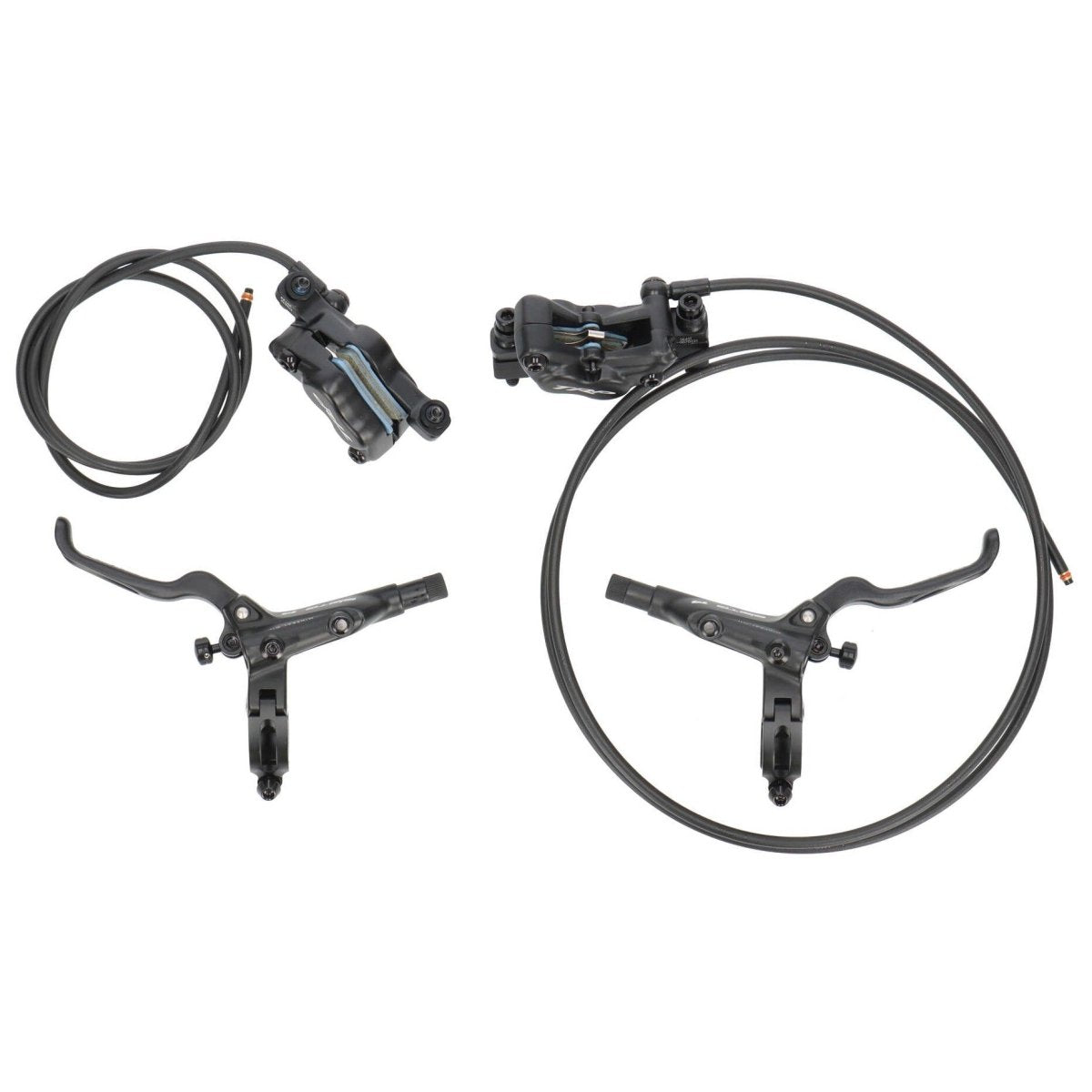 TRP Slate T4 HD - M806 Scheibenbremsen - Set | vorne & hinten | 4 - Kolben | Postmount | schwarz | inkl. Bremsbeläge - RAAAD.de