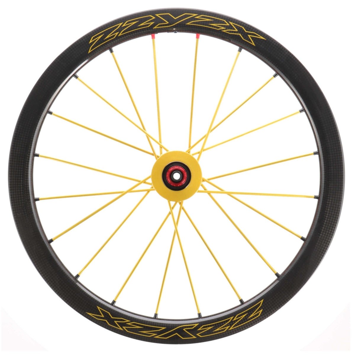 ZZYZX Laufradsatz 45 mm Aero | Tubular Schlauchreifen | 28" Disc | SRAM XDR Freilauf | Schwarz glänzend mit goldenen Speichen - RAAAD.de