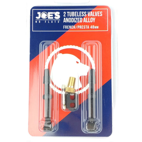 Joe's No Flats Tubeless Alu French/Presta Ventile (2 Stück) - schwarz - RAAAD.de