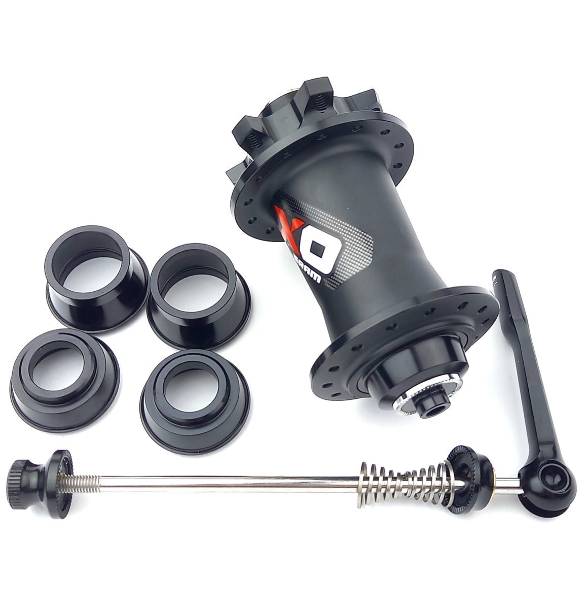 SRAM X0 Vorderradnabe QR / 15x100 / 20x110 mm 6-Loch 28 h schwarz rot - RAAAD.de